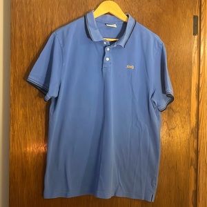 Vintage Le Tigre Polo Men’s Large L Pique Shirt Short Sleeve Blue